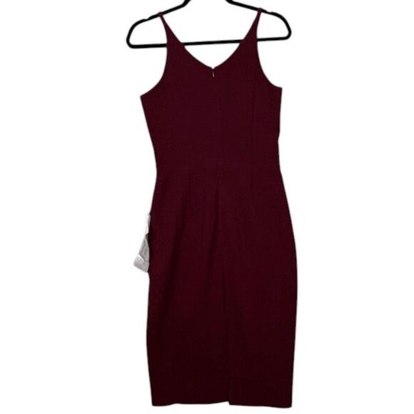 NWT Dress the Population Lyla Dress Sheath Silhouette Burgundy Red Size Medium - Picture 4 of 13